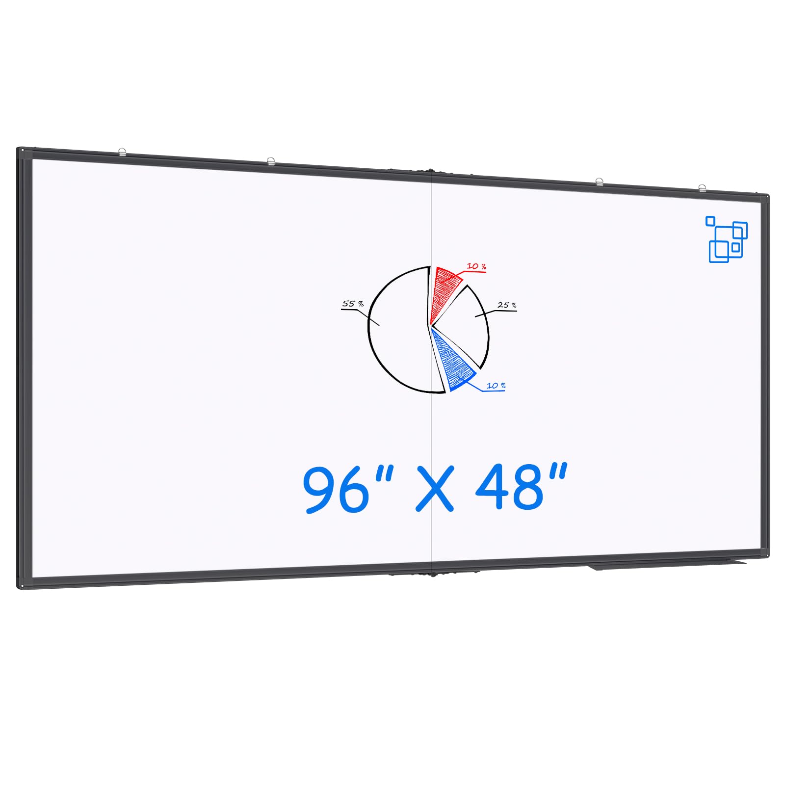 Photo 1 of Magnetic Dry Erase Board 96 x 48 inches, Maxtek 4" x 8" Whiteboard for Wall, Large White Board Dry Erase Foldable Wall-Mounted Aluminum Frame Erase Board with Marker Tray for Office Home and School