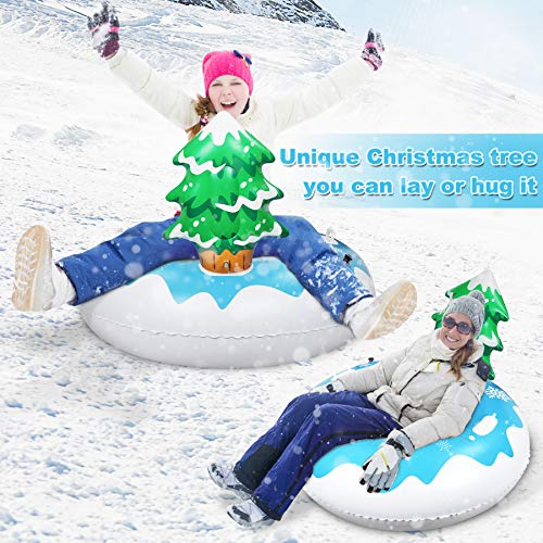 Extra Large 50 Inch Snow Tube with Backrest Tree No More Popped with
