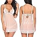 Oheetu Women Sexy Lingerie Lace Babydoll Convertible Bra Set Splicing Chemises