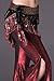ZLTdream Women's Tribal Belly Dance Hip Scarf with tassel & copper Dark Red