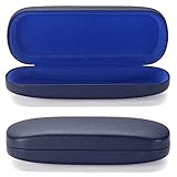 ALTEC VISION Medium Protective Hard Shell Glasses Case for Eyeglasses and Sunglasses with Microfiber Cleaning Cloth - Navy / Blue