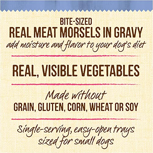 MERRICK LIL’ PLATES GRAIN FREE AND GLUTEN FREE NATURAL WET DOG FOOD FOR SMALL DOGS, SOFT PETITE POT PIE RECIPE – (PACK OF 12) 3.5 OZ. TUBS