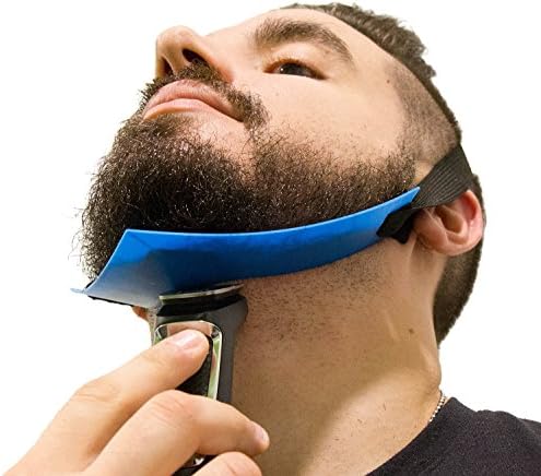 Aberlite Beard Shaper - FlexShaper Neckline Guide - Hands-Free & Flexible - The Ultimate Neckline Beard Shaping Template (Blue) - Beard Trimmer Tool - Lineup Stencil Kit