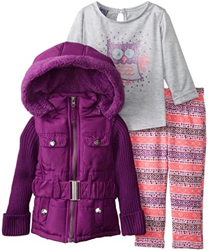 Ok Kids! Baby Girls' Anabel Sweater Sleeve Coat Set, Purple, 12 Months