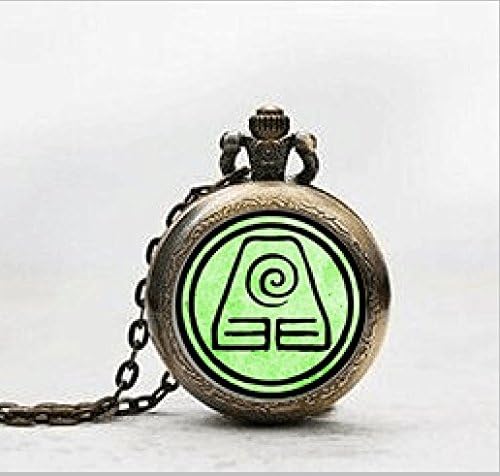 Avatar The Last Airbender - Two Choice - Earth Kingdom Watch Necklace , Pocket Watch Jewelry ,