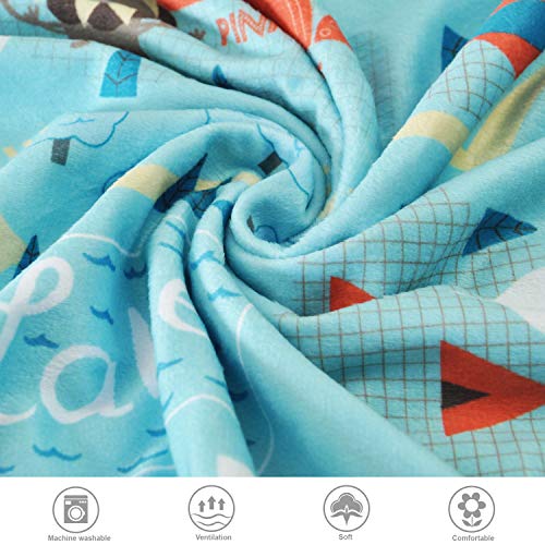 BORITAR Festival Nursing Pillow Slipcover Minky for Boys and Girls, Super Soft Classic Nursing Pillow Cover with White Dotted Backing, Blue