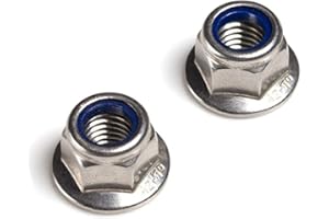 FullerKreg (Pack of 25) M4 x 0.7 DIN 6926 Hex Flange Nylon Insert Lock Nuts, 18-8 Stainless Steel 304, Bright Finish