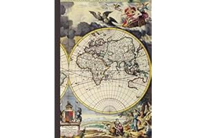 Graph Paper: A4 Size Notebook Antique Map Design Cover - 5 x 5 Squared Paper Interior Pages