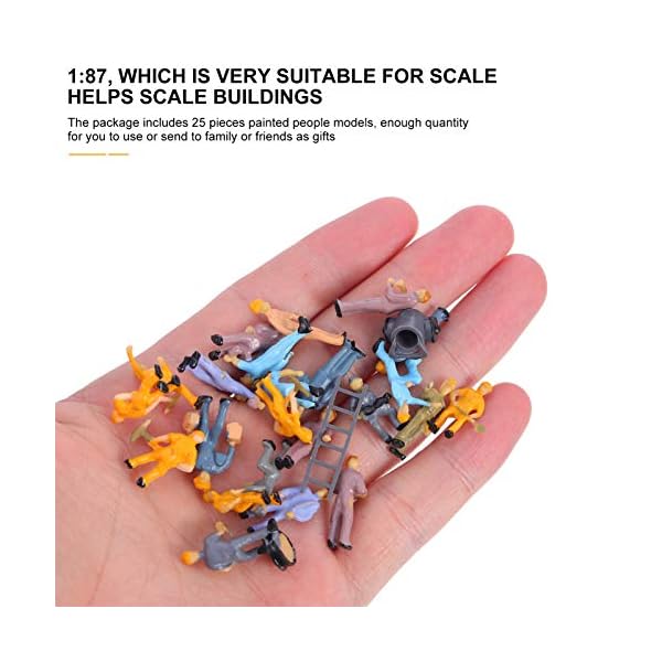 EXCEART 25Pcs Modell Zug Zahlen Gemalte Modell Zug Menschen Figuren Maßstab Sitzen Und Stehen Menschen für Miniatur… – Bild 5