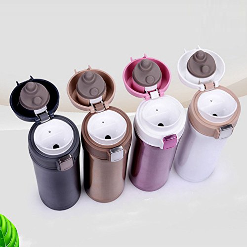 Zehui Thermal Bottle Stainless Steel Thermoses Vacuum Flask Water Bottle Bouncing Cover Cap Christmas Gift 450ML Black
