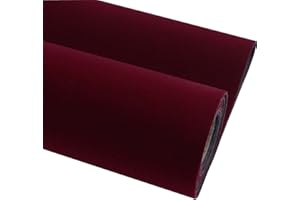 Waddllcor Self Adhesive Velvet Flock Contact Paper Liner for Jewelry Drawer 17.7" x 117" Craft Fabric Peel and Stick, Soft Velvet Liner for Drawer DIY (Maroon Color)