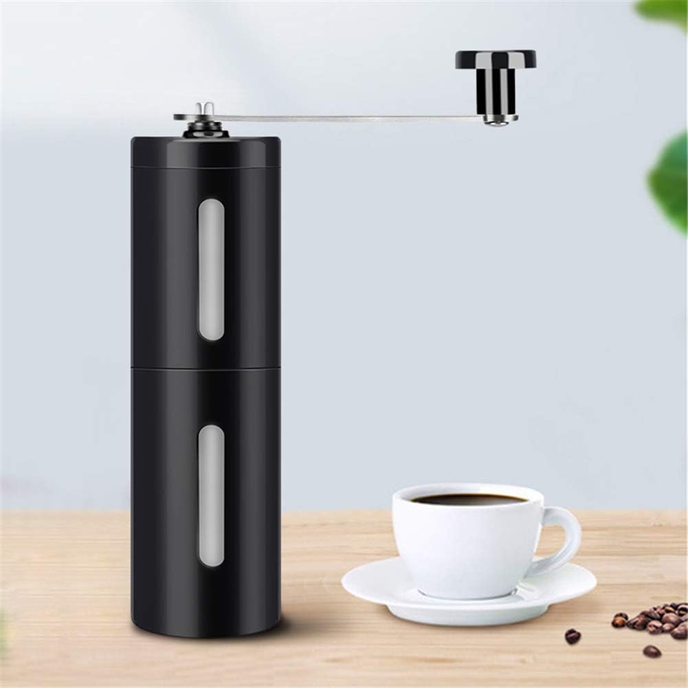 Ruosaren Manual Coffee Grinder Handy Coffee Grinder Manual Portable Travel Crocus Mill Bean Stainless Steel Burr,Black