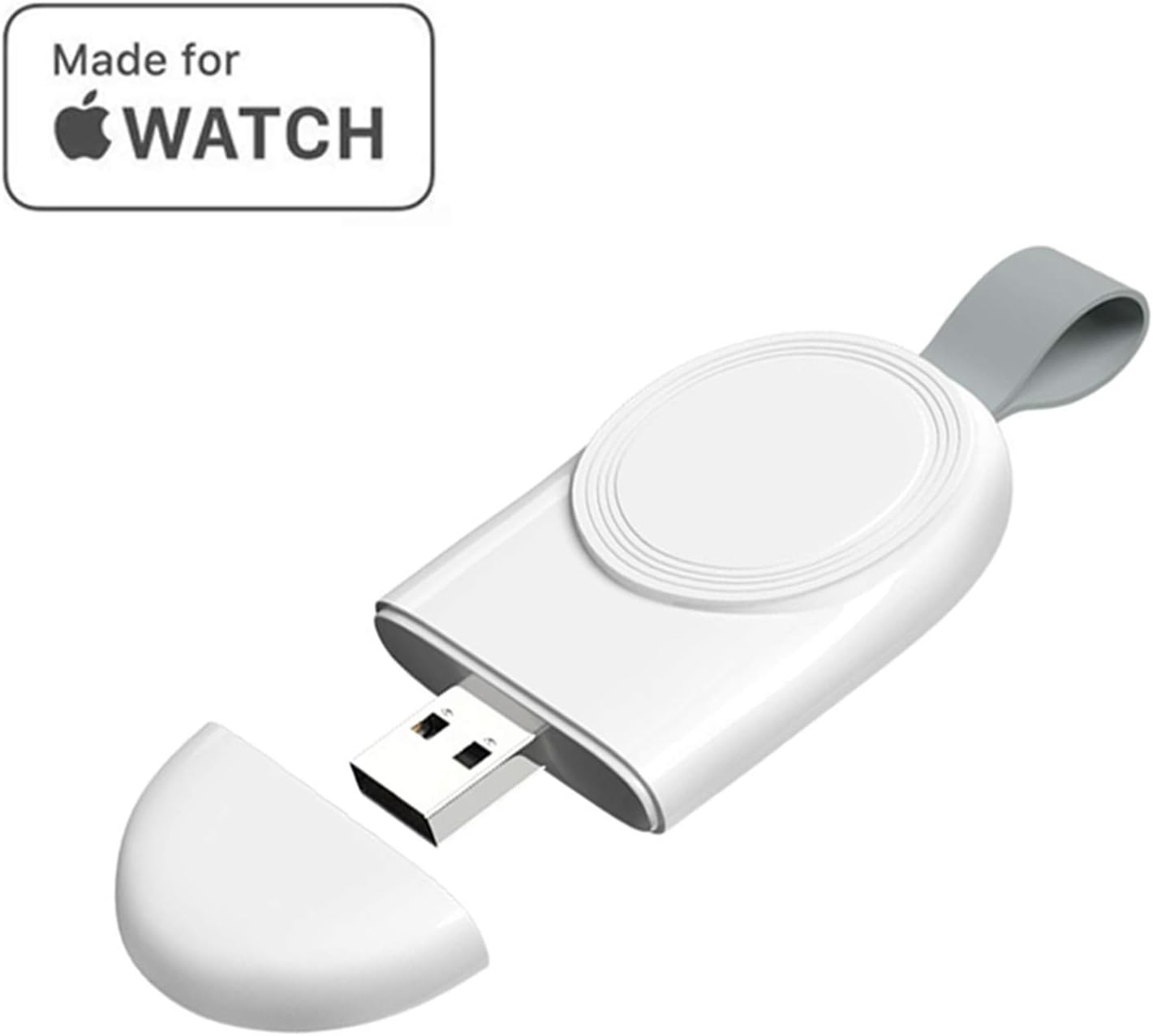 for Apple Watch Wireless Charger USB Portable Magnetic iWatch Charger Compatible with Apple Watch Series 5 4 3 2 1 for Apple Watch Size 38mm 40mm 42mm 44mm Accessories(White)