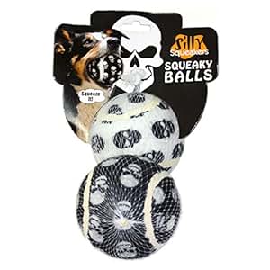 Pet Supplies : Pet Squeak Toys : Silly Squeakers Large Tennis Balls Dog