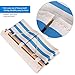 Homecube Linen Cotton Fabric 5 Pockets Wall Door Cloth Hanging Storage Bag Home Organizer (Navy Stripe)
