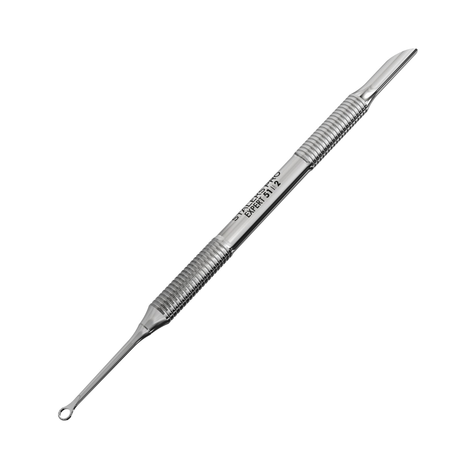Staleks Pro Manicure Pusher Professional Cuticle Pusher Slanted and Loop end Metal Orange Stick Expert 51/2