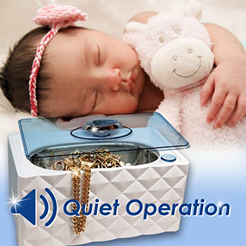Deluxe Ultrasonic Cleaner | Jewelry Dentures Retainers Eyeglass Cleaner Watches Utensils Rings Coins | Digital Ultra Sonic Cleaner with Bonus Micro Fiber Towel Eyeglasses | Ultrasonic Jewelry Cleaner
