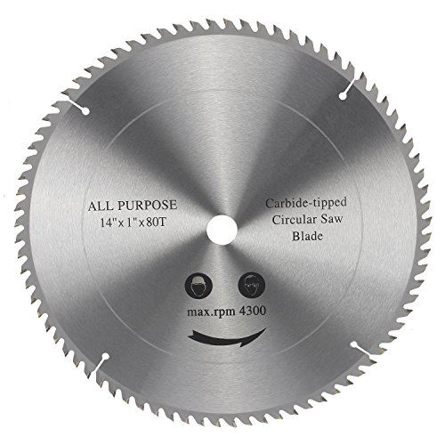 Hiltex 10743 Carbide Tipped Circular Saw Blade Arbor x 80 Tooth, 14" x 1"