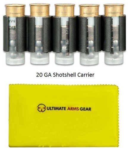 Phoenix Technology Universal 20 Gauge Shotgun Stock Shot Shell Shotshell Ammo Tactical Carrier Holder + Ultimate Arms Gear Gun Cleaning Cloth