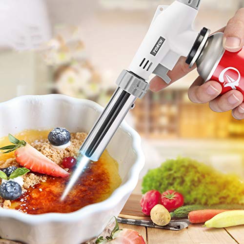 Butane Torch Kitchen Blow Torch, UCOFFEE Culinary Cooking Torch Chef Torches Lighter Adjustable Flame With Safety Lock For Creme Brulee, Searing, Baking, BBQ (Butane Gas Not Included)