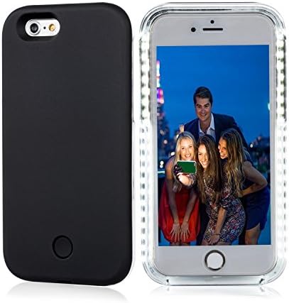 GIKER CASE iPhone 7 Case,AMAZING LED Light Up Selfie Case Illuminated Back Back Cover for iPhone 7 (Black)