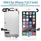 for iPhone 7(4.7”) Screen Replacement White – Corepair Full Assembly Retina LCD Display Touch Digitizer with Front Camera, Ear Speaker, Repair Tools Kit and Screen Protector (iPhone 7 White)