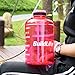 QuiFit Motivational Gallon Water Bottle - with Straw & Time Marker BPA Free Large Reusable Sport Water Jug with Handle for Fitness Outdoor Enthusiasts Leak-Proof(Hot pink,1 gallon)