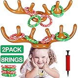 MGparty Christmas Inflatable Reindeer Antler Toss Game for Xmas Kids Teens Party Favors Supplies Outdoor Indoor Ring Toss Game
