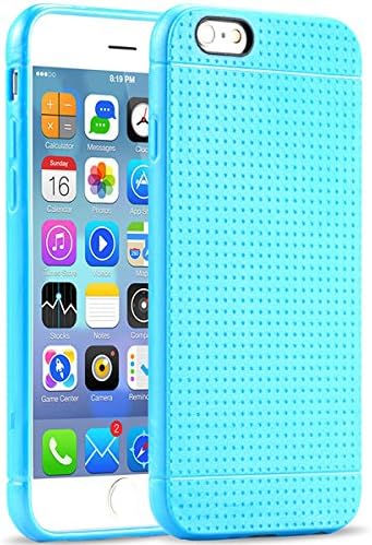 Profones® Perforated Mesh TPU Extra Grip Silicone Cover Case for iPhone 6 4.7" & iPhone 6 Plus 5.5" (iPhone 6 Plus 5.5", Blue)