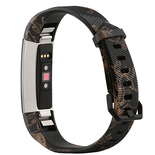 honecumi Floral Pattern Bands Compatible with Fitbit Alta/Alat hr Wrist Watch Band Replacement Accessory-Exchange Watch Band for Men&Women Colorful Stripe Printing Straps