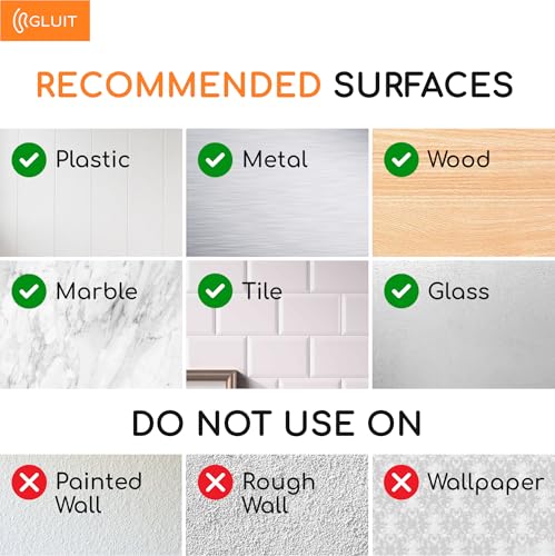 GLUIT Adhesive Wall Hooks for Hanging Heavy Duty 22 lbs Hooks for Walls No Drill, Towel Sticky Clear Hook, Waterproof, Home, Bathroom, Kitchen, Office, and Outdoor 12 Pack