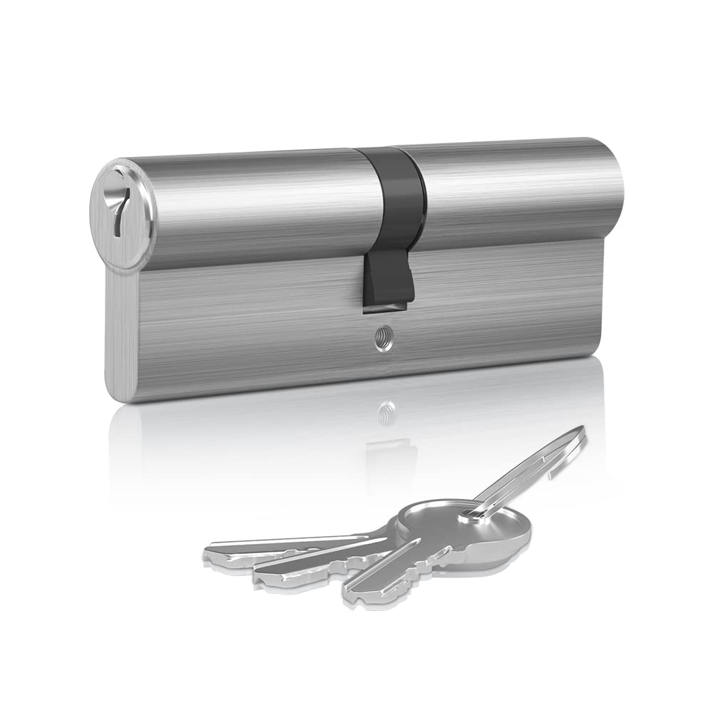 RESET High-Security Euro Cylinder Barrel Lock, Brass 90mm (45/45) - Includes 3 Keys, Ideal for Wooden, UPVC, and Composite Doors