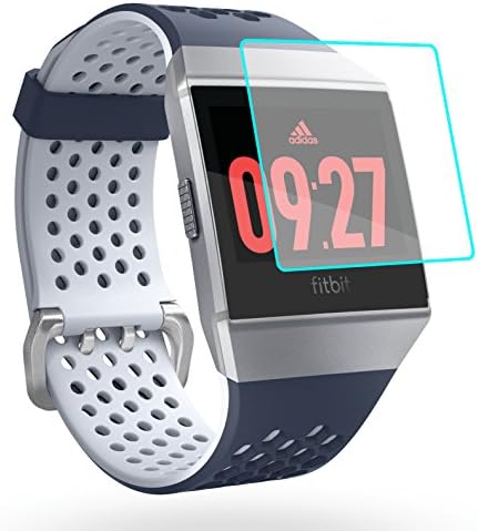 FitBit Iconic Screen Protector [3-Pack] Clear Film [Full Coverage] [Easy Install] Made in the USA.