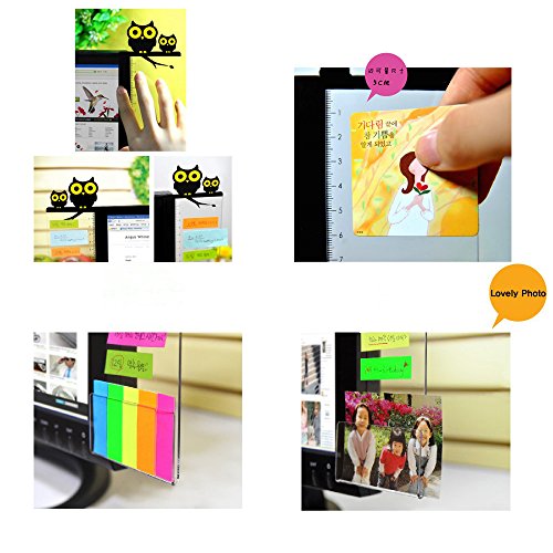 Goblin's Treasures Excelity Concise Monitor Message Board/Computer Monitors Side Panel/Notes Memo Board Message for Monitors,1Set (Left & Right) (owl) - Thumbnail 3