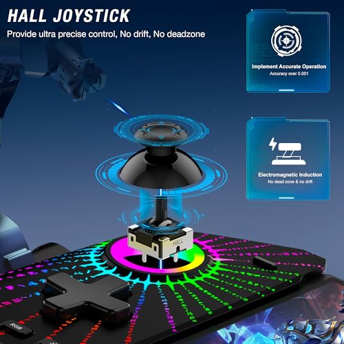 HASACOOL Switch Controller Handheld mit Hall Effect Sticks, Großer Griff Controller für Switch/OLED mit Turbo/Tischständer/6 Achsen Gyro(Runen) thumbnail 3