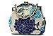 ilishop Women's Vintage Luxury Printing Beaded Women Handbag Evening Bag (Blue)