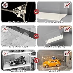 LANSCOERY Clear Acrylic Display Case, Assemble Cube