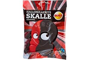 2 Bags x 90g of Bubs Godis Hallon Lakrits Raspberry Licourice Original - Swedish - Salmiak - Salty Licorice - Salmiakki - Salt Skull - Gelatine Free - Wine Gums