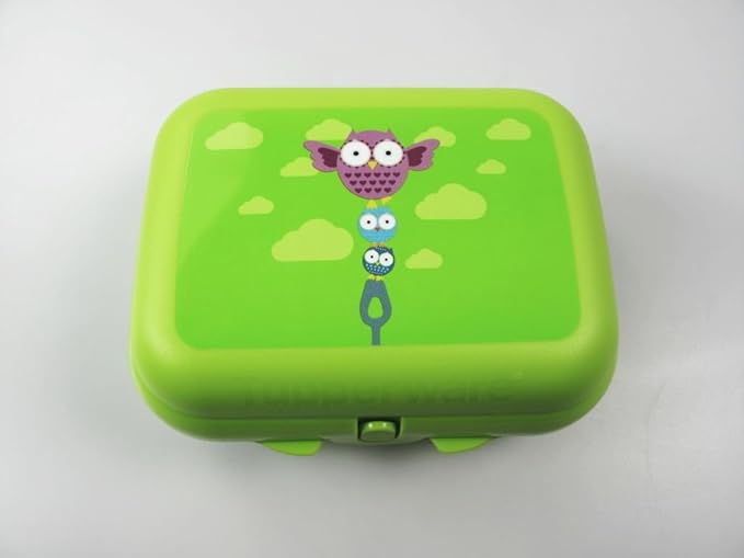 TUPPERWARE To Go Twin grün Eule Brotdose Box Behälter Twin klein Größe 2