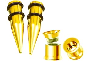 HEKEUOR 9MM Screw Fit Ear Gauges Taper Plug Tunnel Stretching Body Piercing Jewelry for Women Men