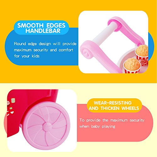 Sotodik 39PCS Ice Cream Candy Cart 39 PCS Pretend Play Food Dessert and Cash Trolley Set Toys with Music and Lighting Kids and Girls Toyselody For Girls and Kids - Thumbnail 4