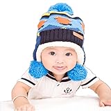 Dealzip Inc Cute Blue Unisex Baby Toddler Kids Child Winter Warm Panda Pattern Hat Beanie & Scarf Set