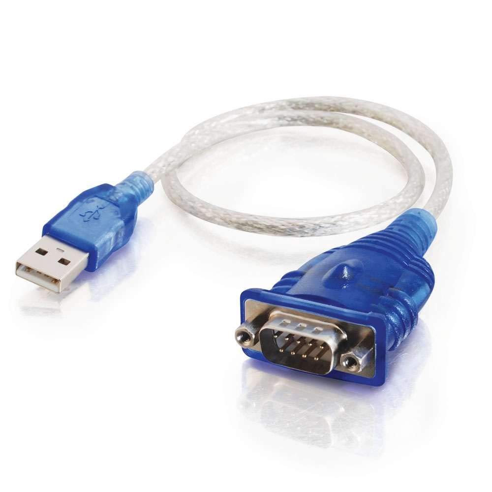 C2G/Cables to Go 26886 1.5ft USB to DB9 Serial RS232 Adapter Cable, Blue