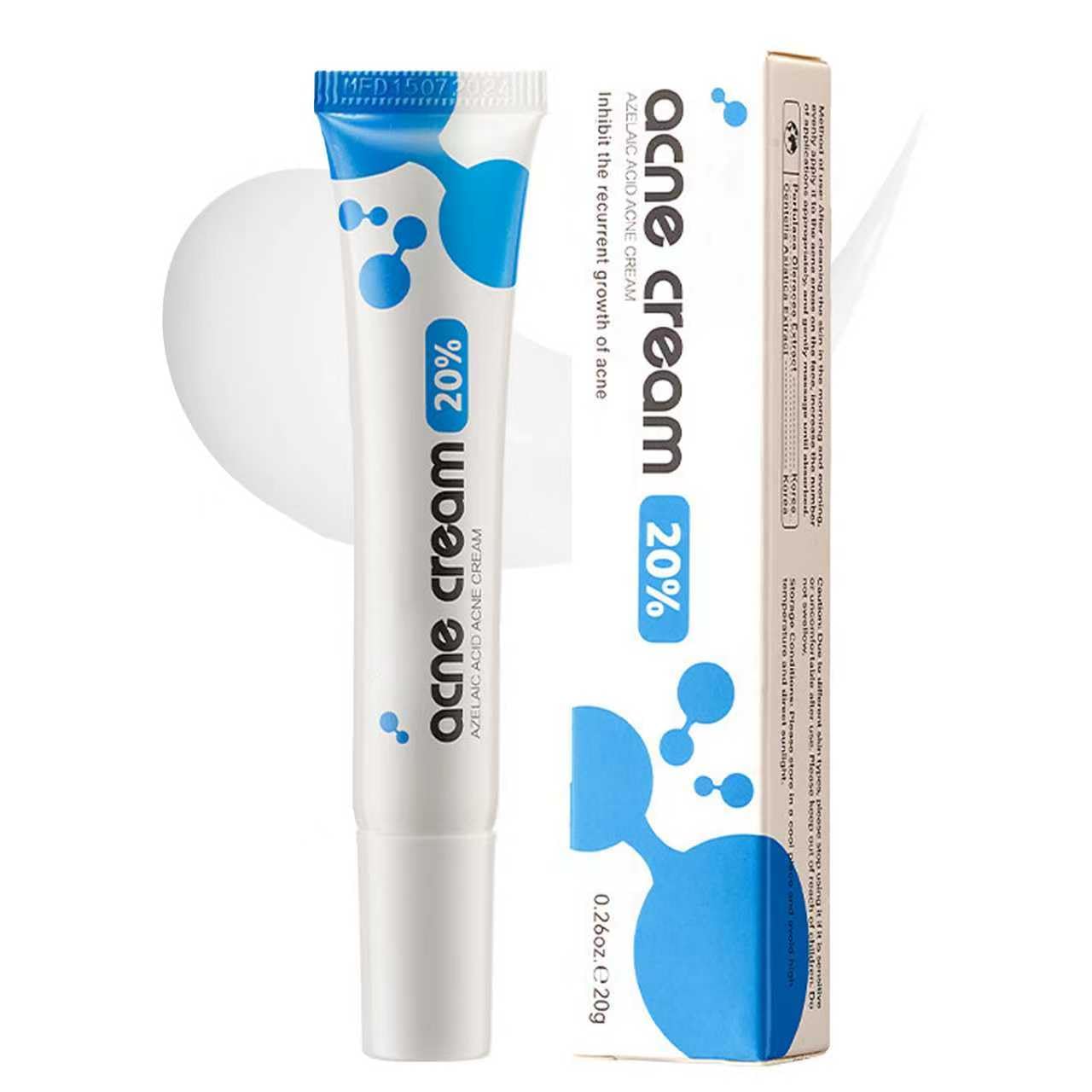 Photo 1 of 20% Azelaic Acid Cream for Face,Azelaic Acid Moisturize With Hyaluronic Acids for Face Redness, Pimple CreamAnti Acne Breakouts Azelaic Acid Gel Balance Excess Oil & Soothing No Irritation