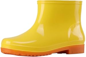 Short Rain Boots for Women Waterproof Garden Shoes Anti-Slipping Ankle Rainboots for Ladies with Comfort Insole Lightweight S