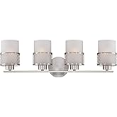 Nuvo 60/4684 Four Light Vanity, Pwt, Nckl, B/S, Slvr