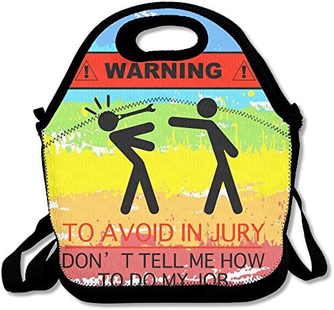Black Warning To Avoid Injury Cool Adult And Child Lunch Bags