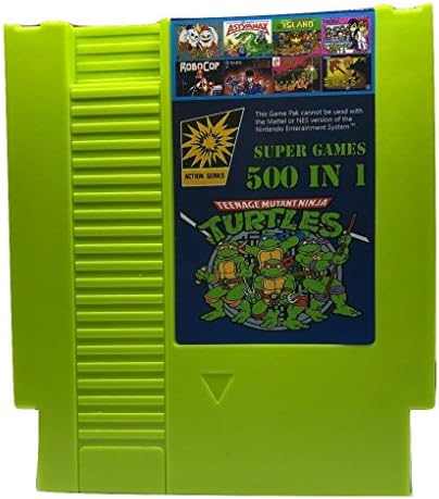 500 in 1 NES Game Cart Video Game Multi Super Games (Green Cartridge)