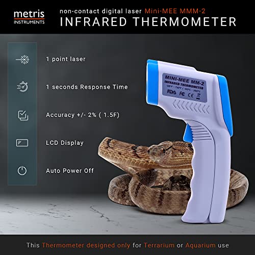 Metris MiniMee Digital NonContact Digital Infrared Reptile Thermometer, Laser Temperature Gun