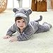TONWHAR Unisex-Baby Animal Onesie Costume Cartoon Animal Outfit Homewear Kids' One-Piece Rompers(3-6 Months, Gray Cat)